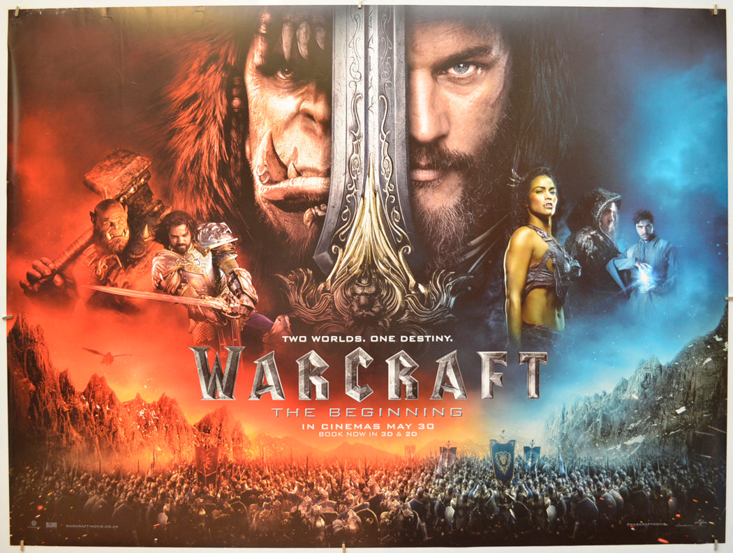 Warcraft : The Beginning (Teaser / Advance Version)  Original Quad Poster - Film Poster - Movie Poster