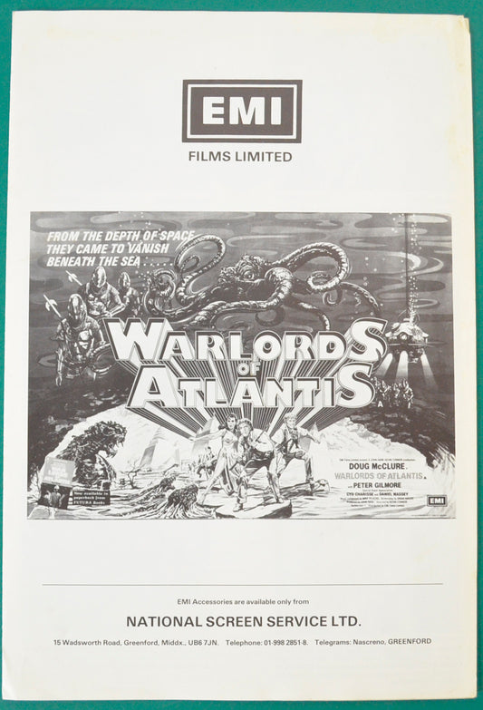 Warlords Of Atlantis   Original 4 Page Cinema Exhibitors Campaign Press Book 