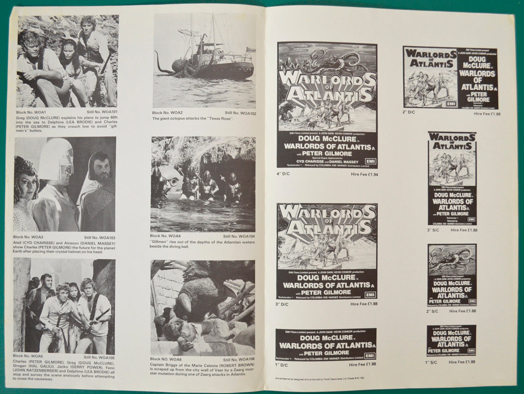 WARLORDS OF ATLANTIS – Cinema Exhibitors Campaign Press Book - Inside