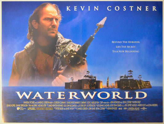 Waterworld (Design 2)  Original Mini Quad Poster - Film Poster - Movie Poster