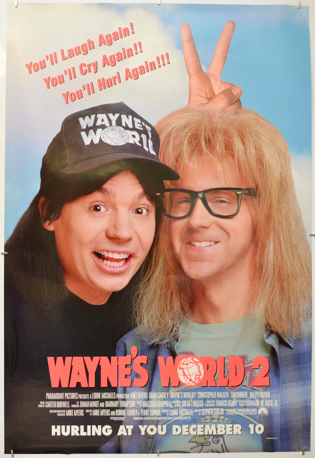 Wayne's World 2 Original One Sheet Poster - Film Poster - Movie Poster