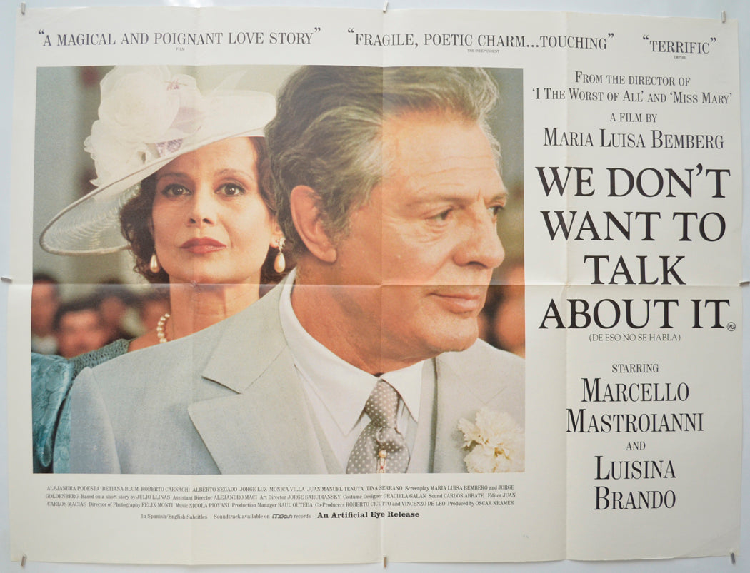 We Don't Want To Talk About It (a.k.a. De eso no se habla)  Original Quad Poster - Film Poster - Movie Poster