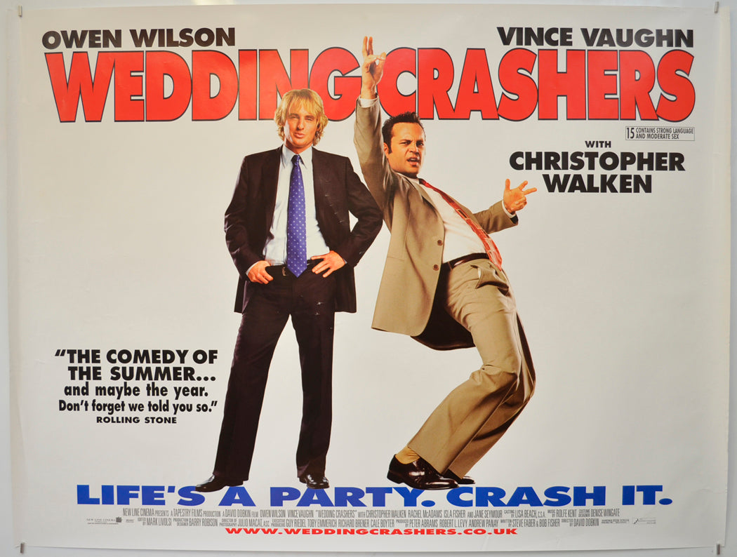 Wedding Crashers Original Quad Poster - Film Poster - Movie Poster  