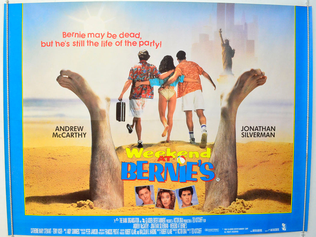 Weekend At Bernies  Original British Quad Poster - Film Poster - Movie Poster