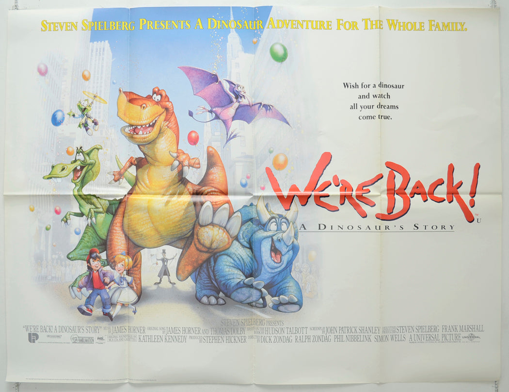 We're Back : A Dinosaur's Story Original Quad Poster - Film Poster - Movie Poster  