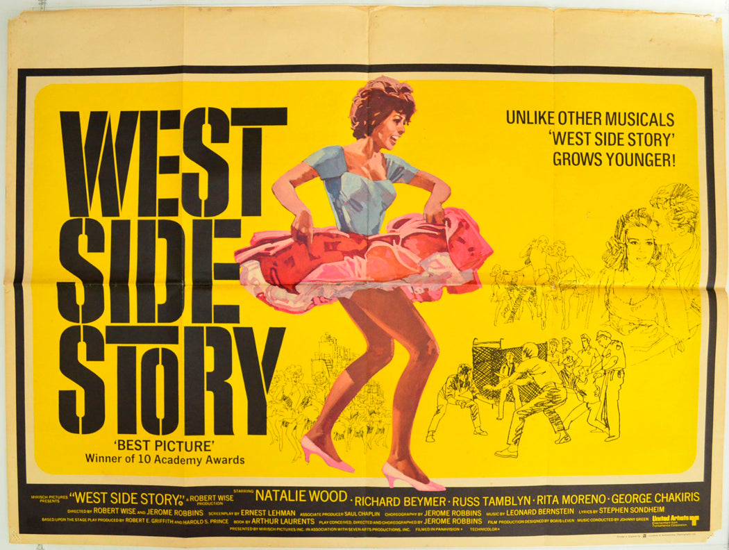 West Side Story Original British Quad Poster - Film Poster - Movie Poster 