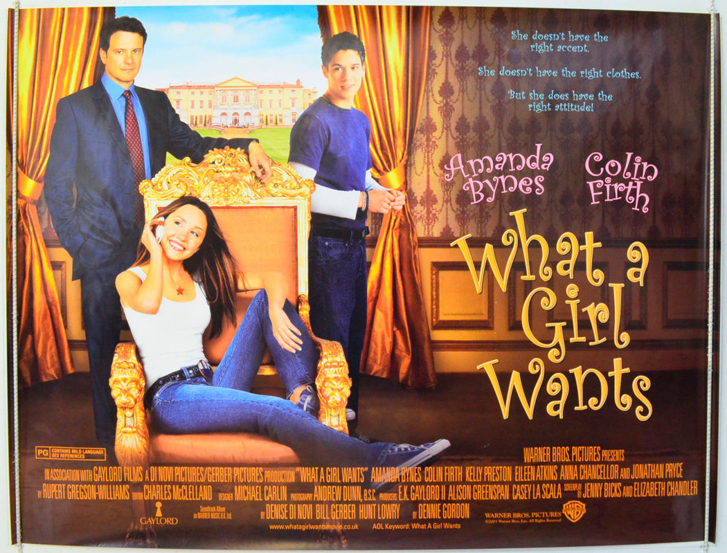 What A Girl Wants Original British Quad Poster - Film Poster - Movie Poster 