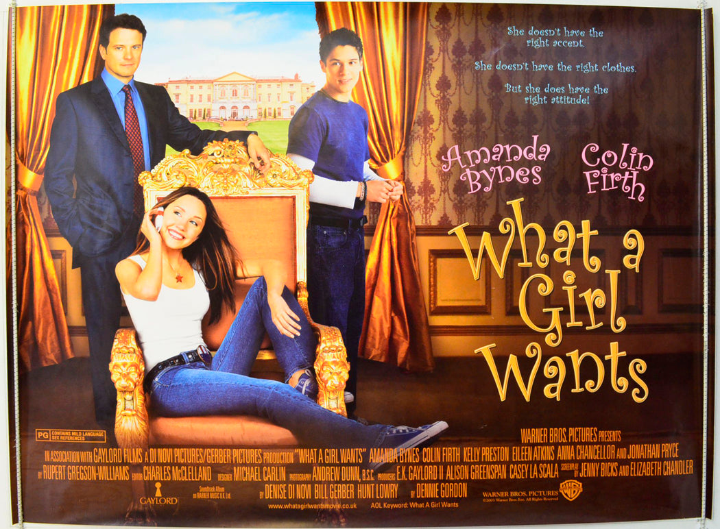 What A Girl Wants Original British Quad Poster - Film Poster - Movie Poster 