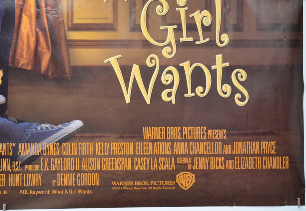 WHAT A GIRL WANTS (Bottom Right) Cinema Quad Movie Poster 