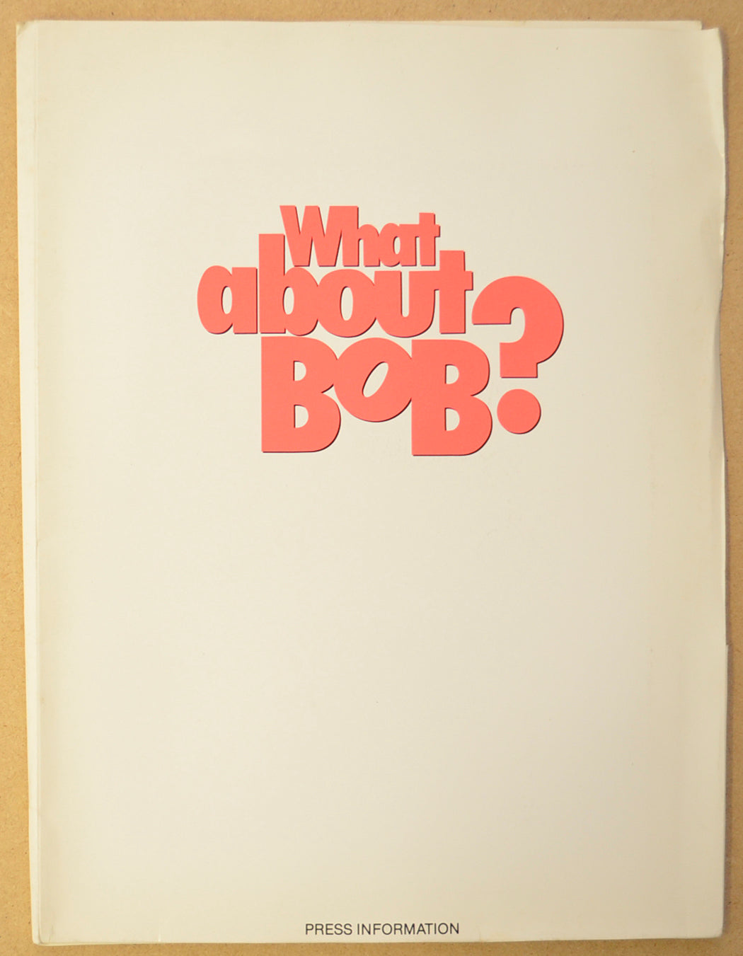 WHAT ABOUT BOB Original Cinema Press Kit – Folder 