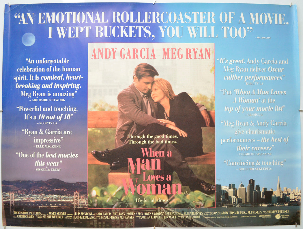 When A Man Loves A Woman Original Quad Poster - Film Poster - Movie Poster