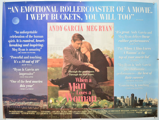 When A Man Loves A Woman Original Quad Poster - Film Poster - Movie Poster