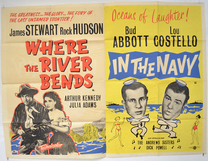 Where The River Bends / In The Navy  (Double Bill)   Original Quad Poster - Film Poster - Movie Poster