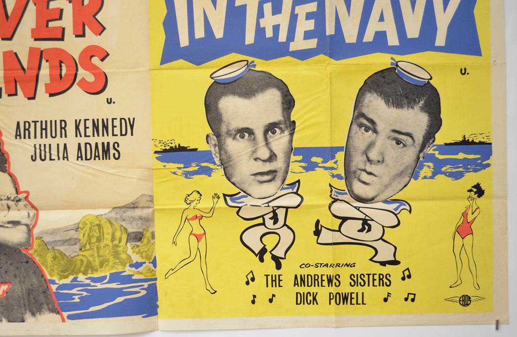 WHERE THE RIVER BENDS / IN THE NAVY (Bottom Right) Cinema Quad Movie Poster 