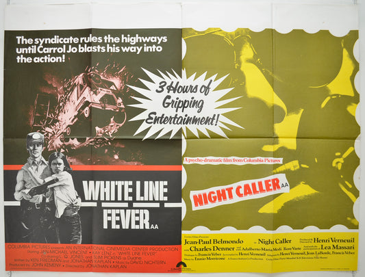 White Line Fever / Night Caller  (Double Bill)   Original Quad Poster - Film Poster - Movie Poster  