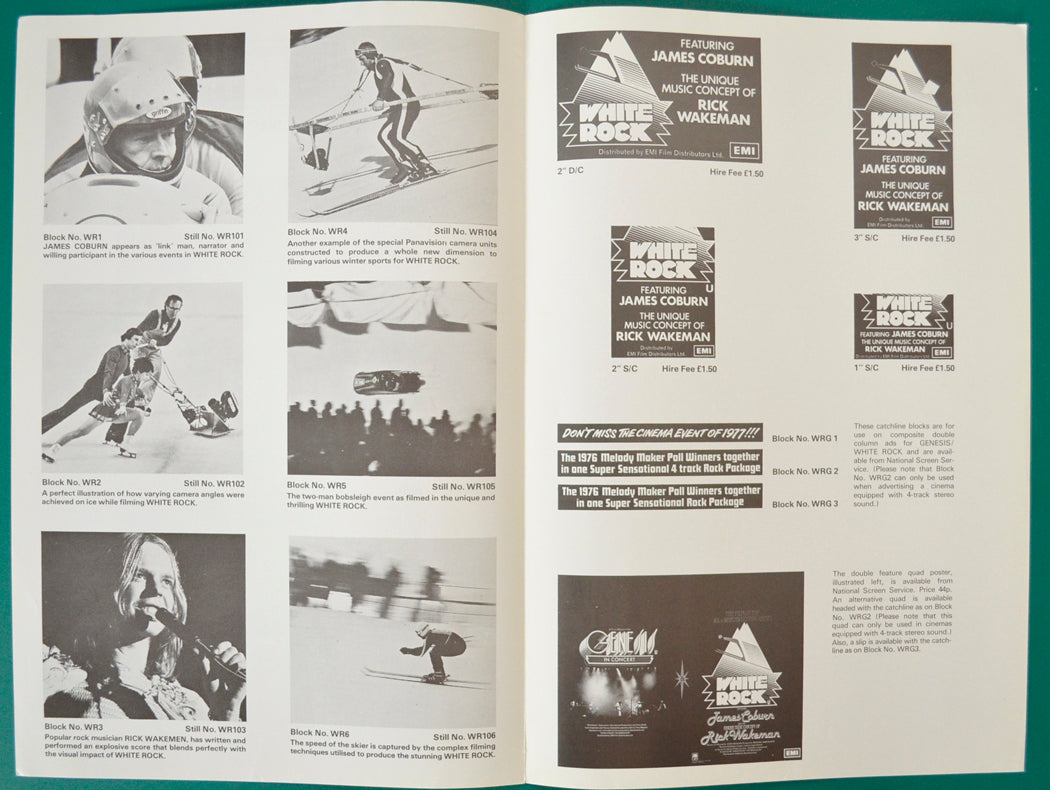 WHITE ROCK / GENESIS IN CONCERT – Cinema Exhibitors Campaign Press Book - Inside