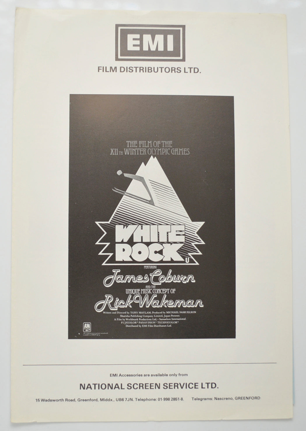 White Rock / Genesis In Concert Original 4 Page Cinema Exhibitors Campaign Pressbook (UK) + Synopsis Sheets