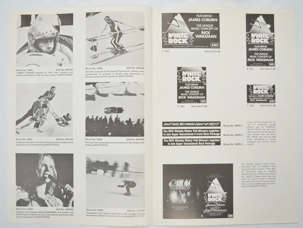 WHITE ROCK / GENESIS IN CONCERT Cinema Exhibitors Campaign Pressbook - INSIDE 