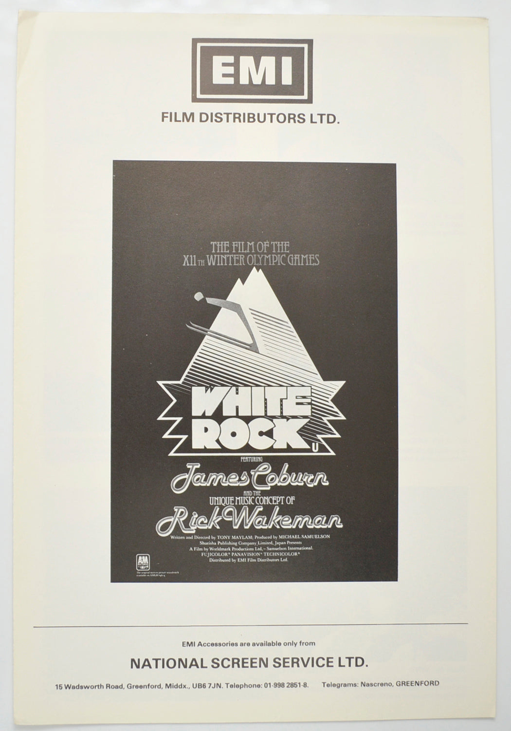 White Rock / Genesis In Concert Original 4 Page Cinema Exhibitors Campaign Pressbook (UK) + Synopsis Sheets