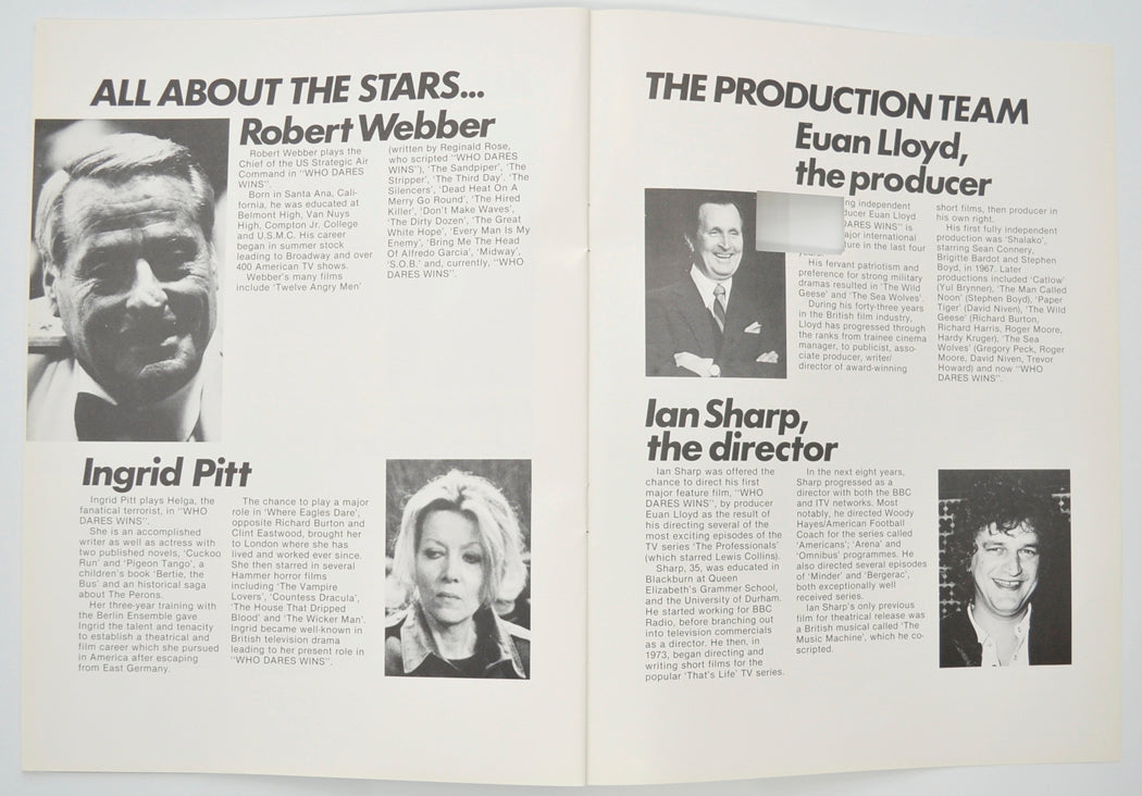 WHO DARES WINS Cinema Exhibitors Campaign Pressbook - INSIDE 