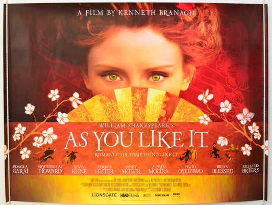 William Shakespeare's - As You Like It  Original British Quad Poster - Film Poster - Movie Poster