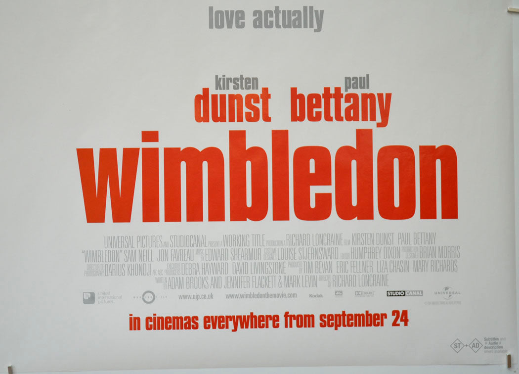 WIMBLEDON (Bottom Right) Cinema Quad Movie Poster 