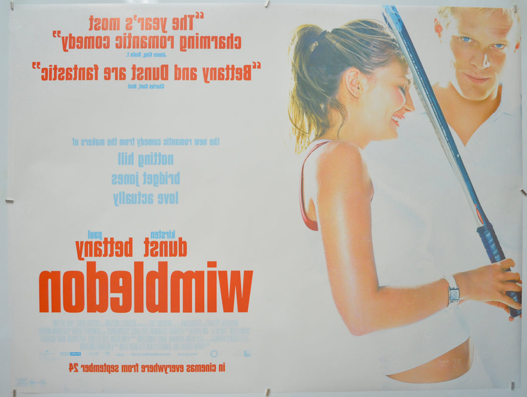 WIMBLEDON (Back) Cinema Quad Movie Poster 