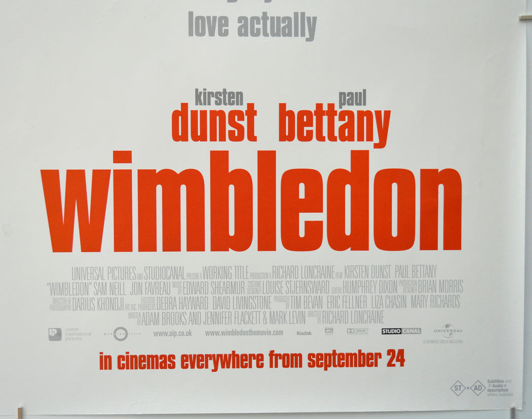 WIMBLEDON (Bottom Right) Cinema Quad Movie Poster 