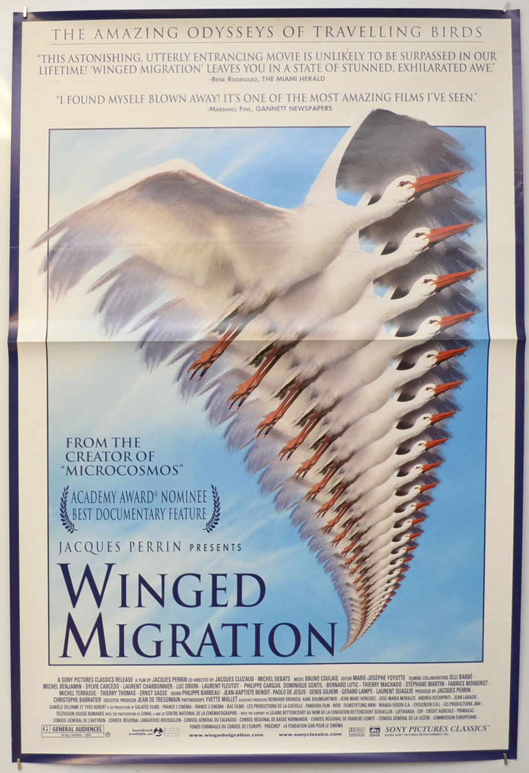 Winged Migration (a.k.a. Le peuple migrateur) Original One Sheet Poster - Film Poster - Movie Poster