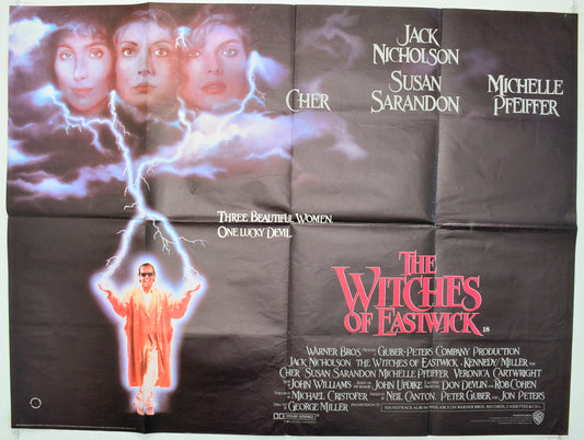 The Witches Of Eastwick Original Quad Poster - Film Poster - Movie Poster  