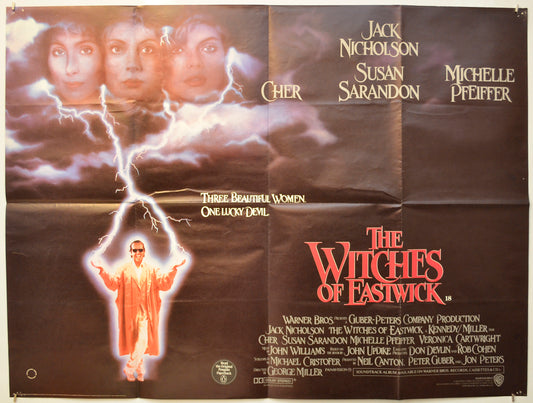 The Witches Of Eastwick  Original Quad Poster - Film Poster - Movie Poster