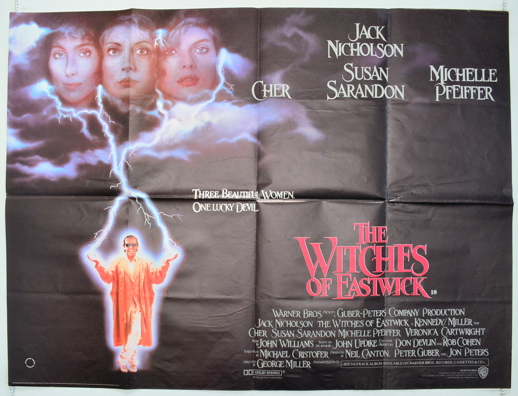 The Witches Of Eastwick Original Quad Poster - Film Poster - Movie Poster  