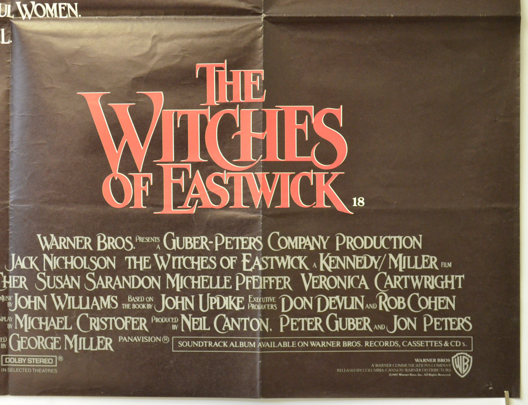 THE WITCHES OF EASTWICK (Bottom Right) Cinema Quad Movie Poster 