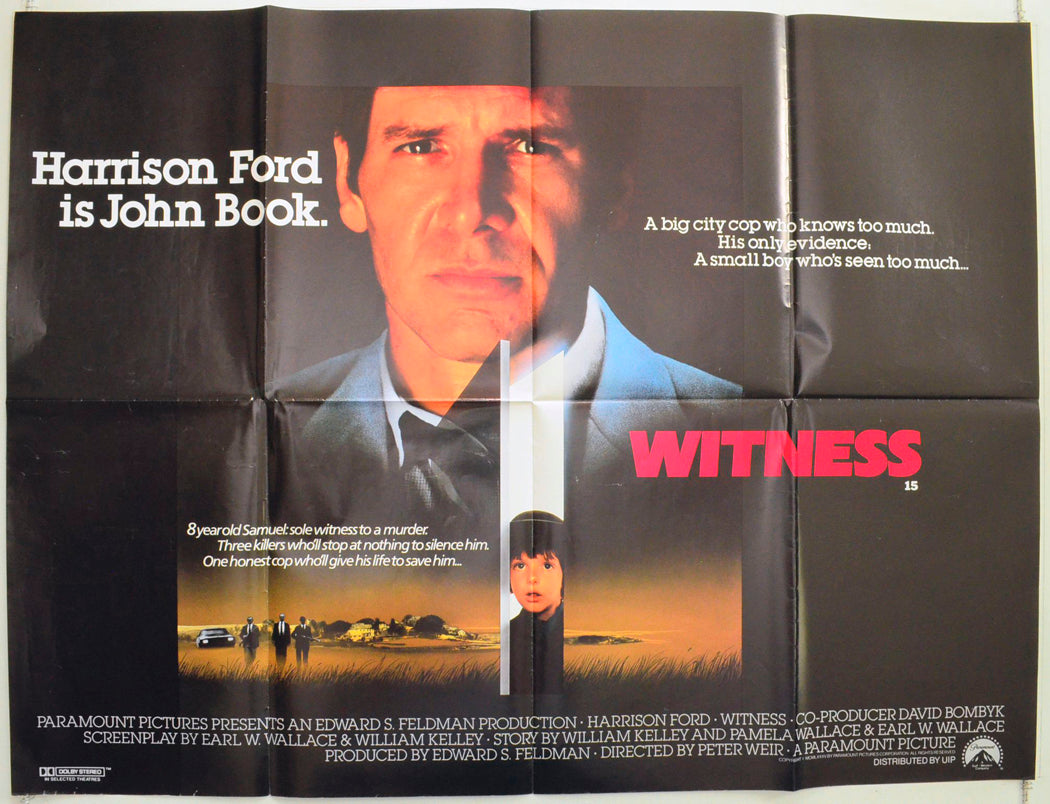 Witness Original British Quad Poster - Film Poster - Movie Poster 