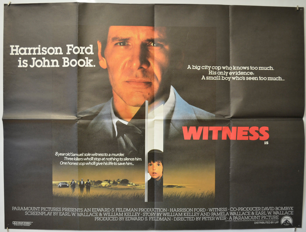 Witness Original Quad Poster - Film Poster - Movie Poster  