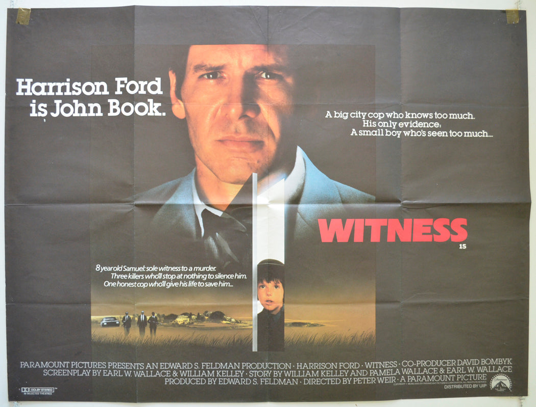 Witness  Original British Quad Poster - Film Poster - Movie Poster 