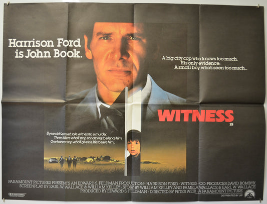 Witness Original Quad Poster - Film Poster - Movie Poster  