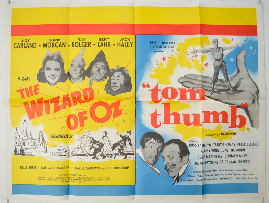 The Wizard Of Oz / Tom Thumb  (1964 Double Bill)  Original Quad Poster - Film Poster - Movie Poster 