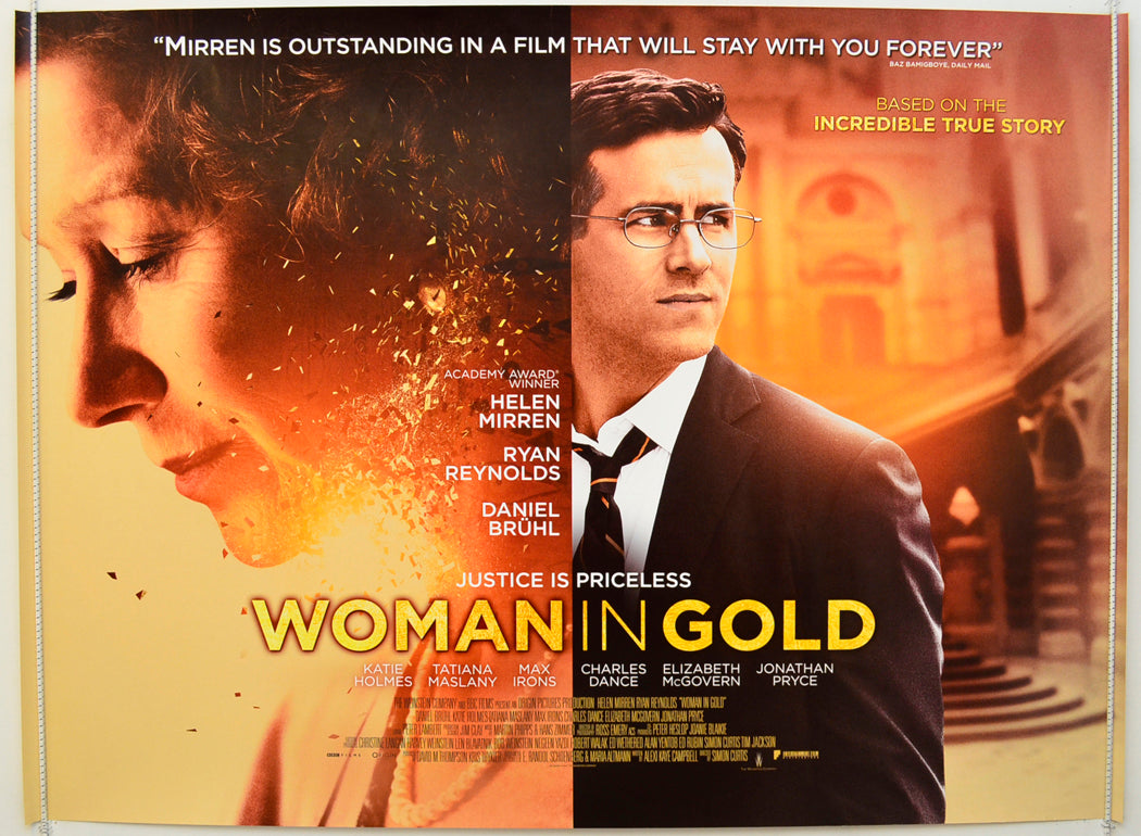 Woman In Gold Original Quad Poster - Film Poster - Movie Poster  