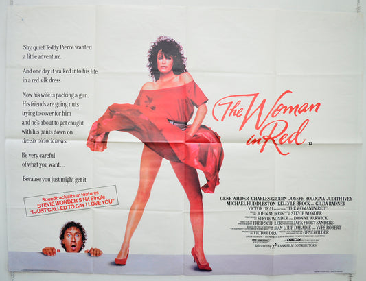 The Woman In Red Original Quad Poster - Film Poster - Movie Poster  