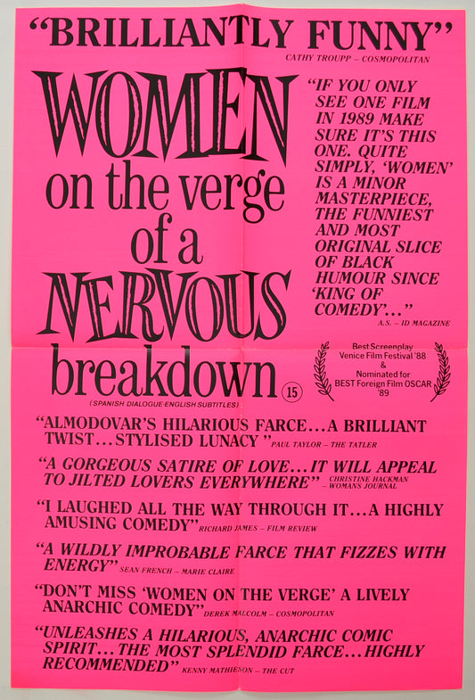 Women On The Verge Of A Nervous Breakdown Original Double Crown Poster - Film Poster - Movie Poster 