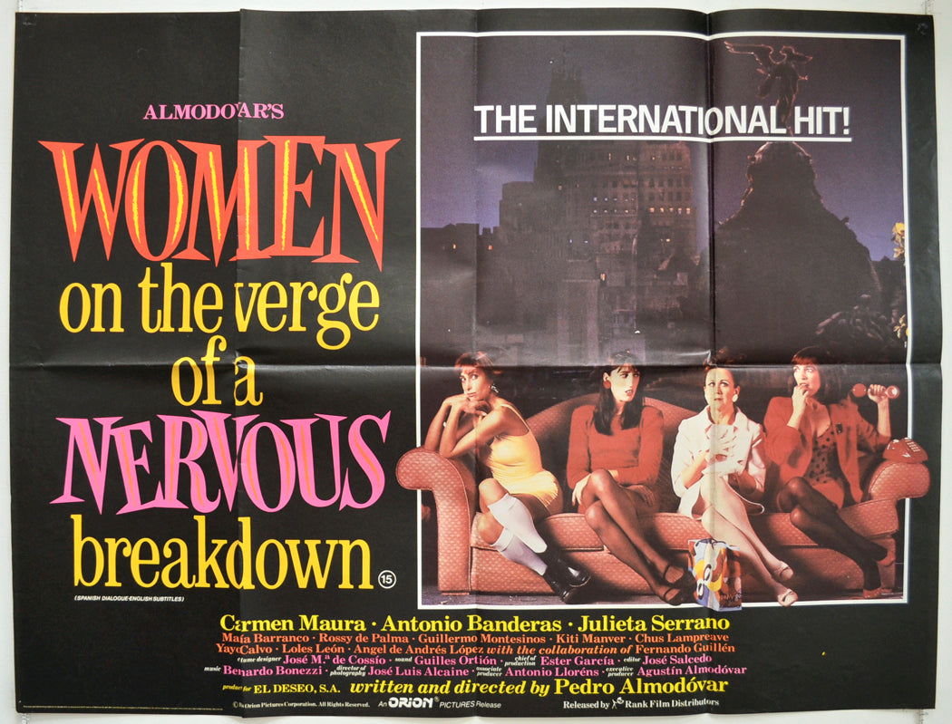 Women On The Verge Of A Nervous Breakdown  Original British Quad Poster - Film Poster - Movie Poster 