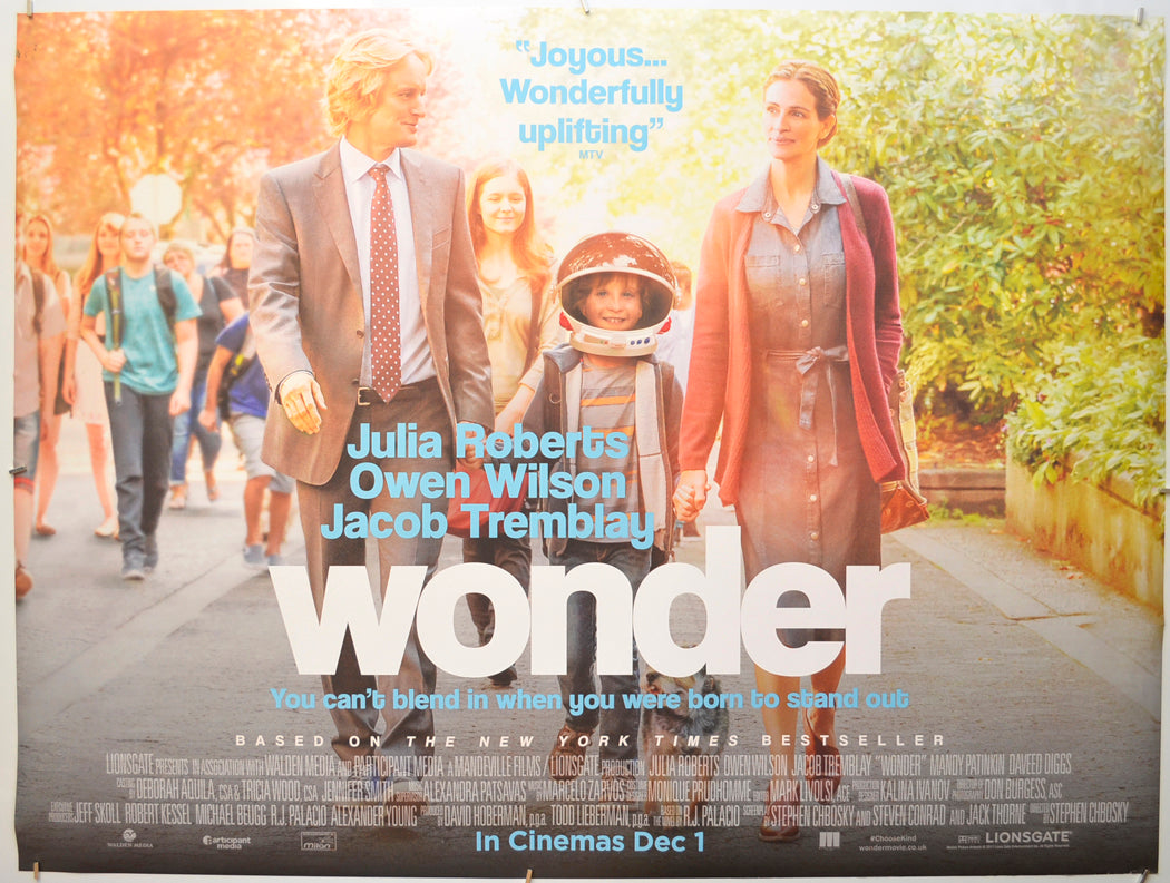 Wonder Original Quad Poster - Film Poster - Movie Poster