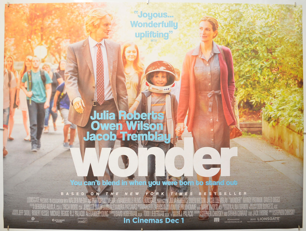 Wonder Original Quad Poster - Film Poster - Movie Poster