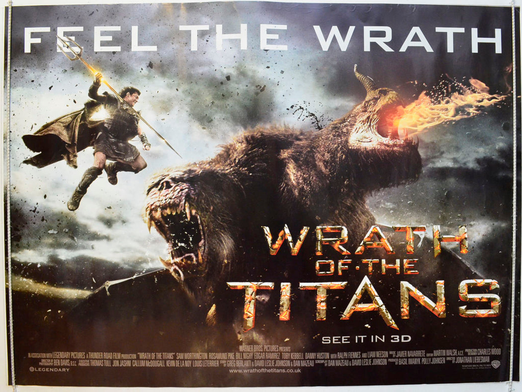 Wrath Of The Titans Original British Quad Poster - Film Poster - Movie Poster 