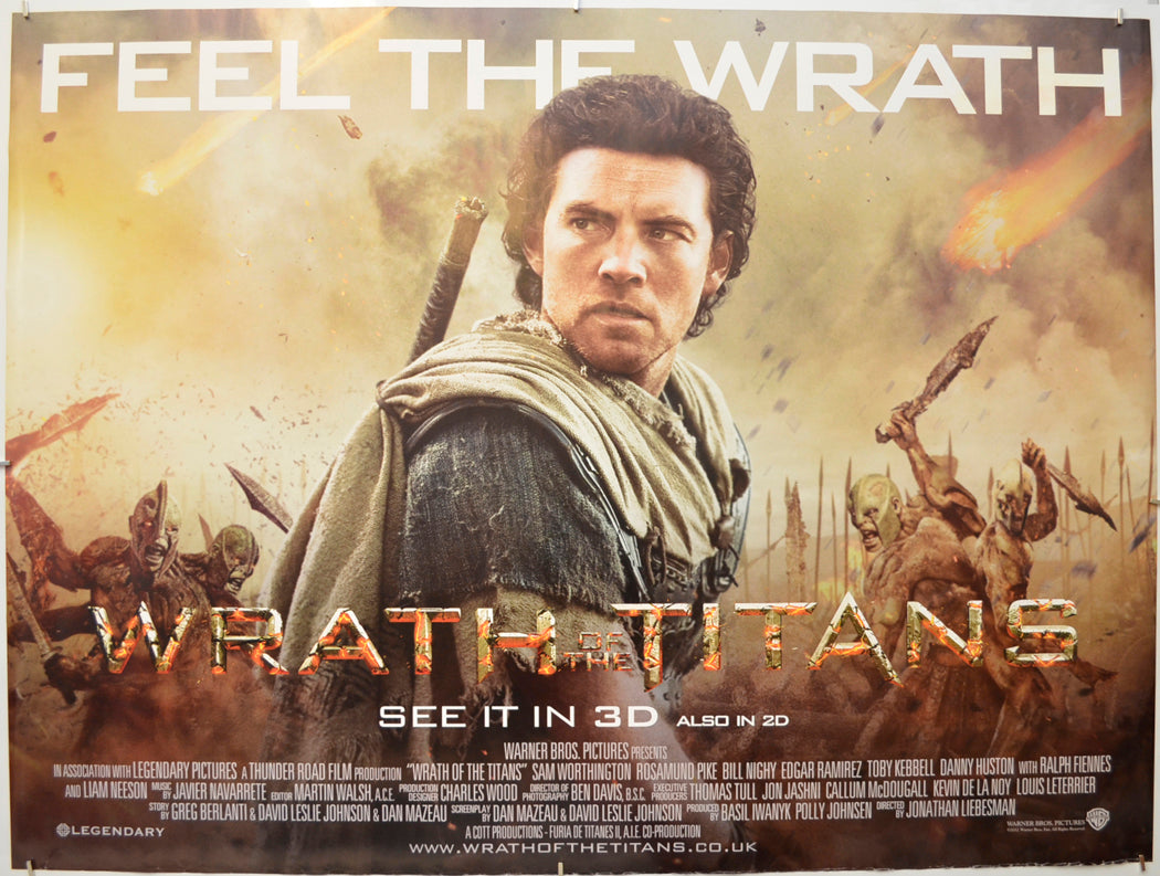 Wrath Of The Titans  (Version 2)   Original Quad Poster - Film Poster - Movie Poster