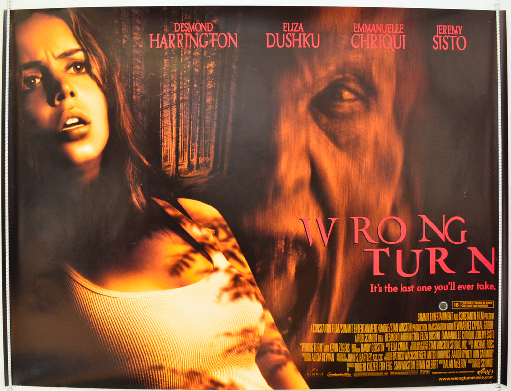 Wrong Turn  Original British Quad Poster - Film Poster - Movie Poster 