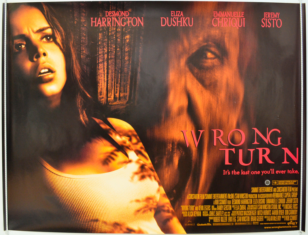 Wrong Turn Original British Quad Poster Film Poster Movie Poster wrong-turn-original-british-quad-poster-film-poster-movie-poster