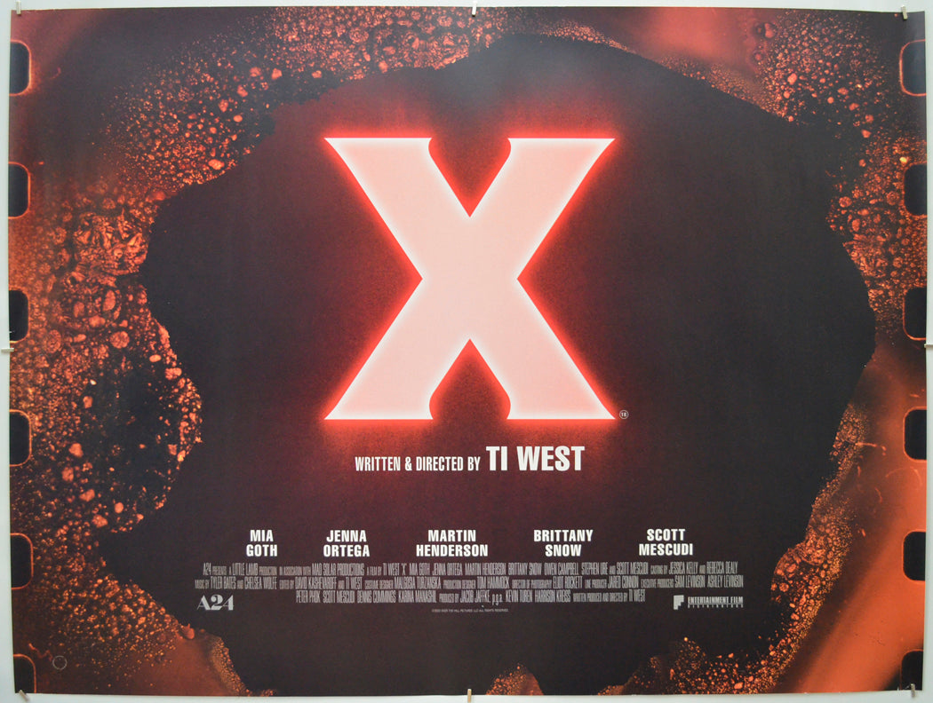 X Original Quad Poster - Film Poster - Movie Poster