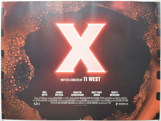 X Original Quad Poster - Film Poster - Movie Poster